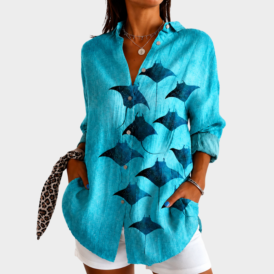 Emma | Ocean Drift Ray Blouse