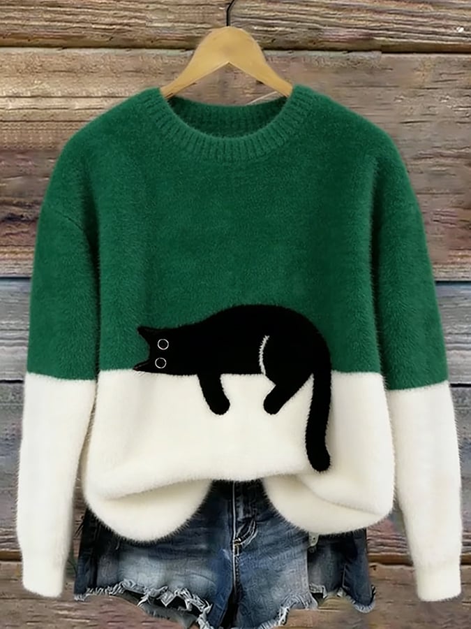 Aileen | Cat Print Sweatshirt