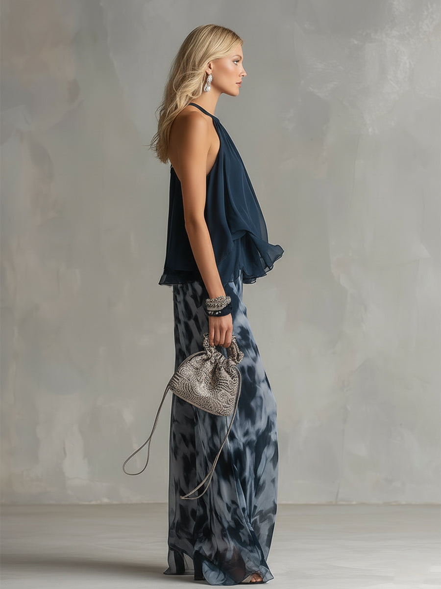 Wren | Flowing High Neck Two Piece Set