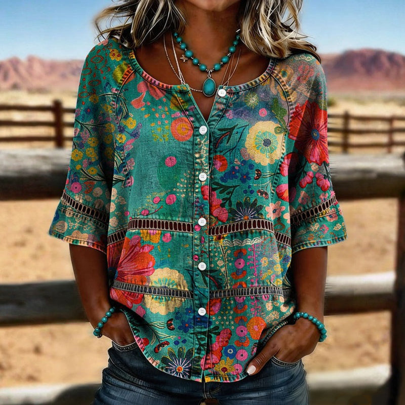 Sienna | Vintage Floral Blouse