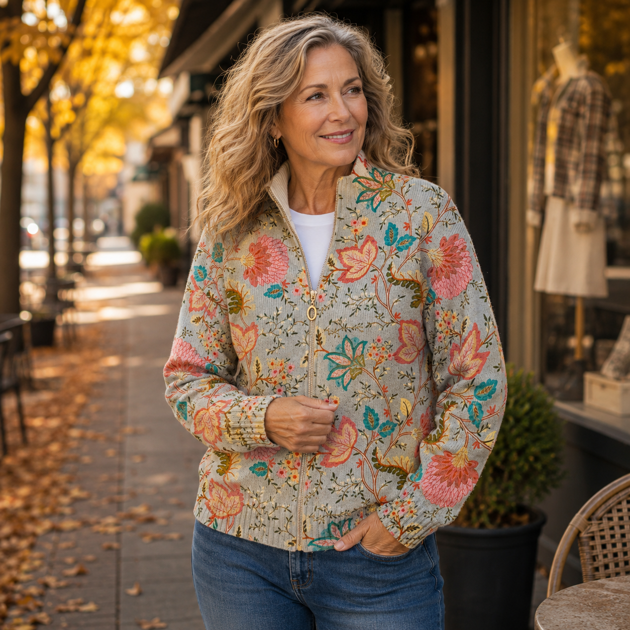 Xanthe | Vintage Floral Garden Print Cardigan