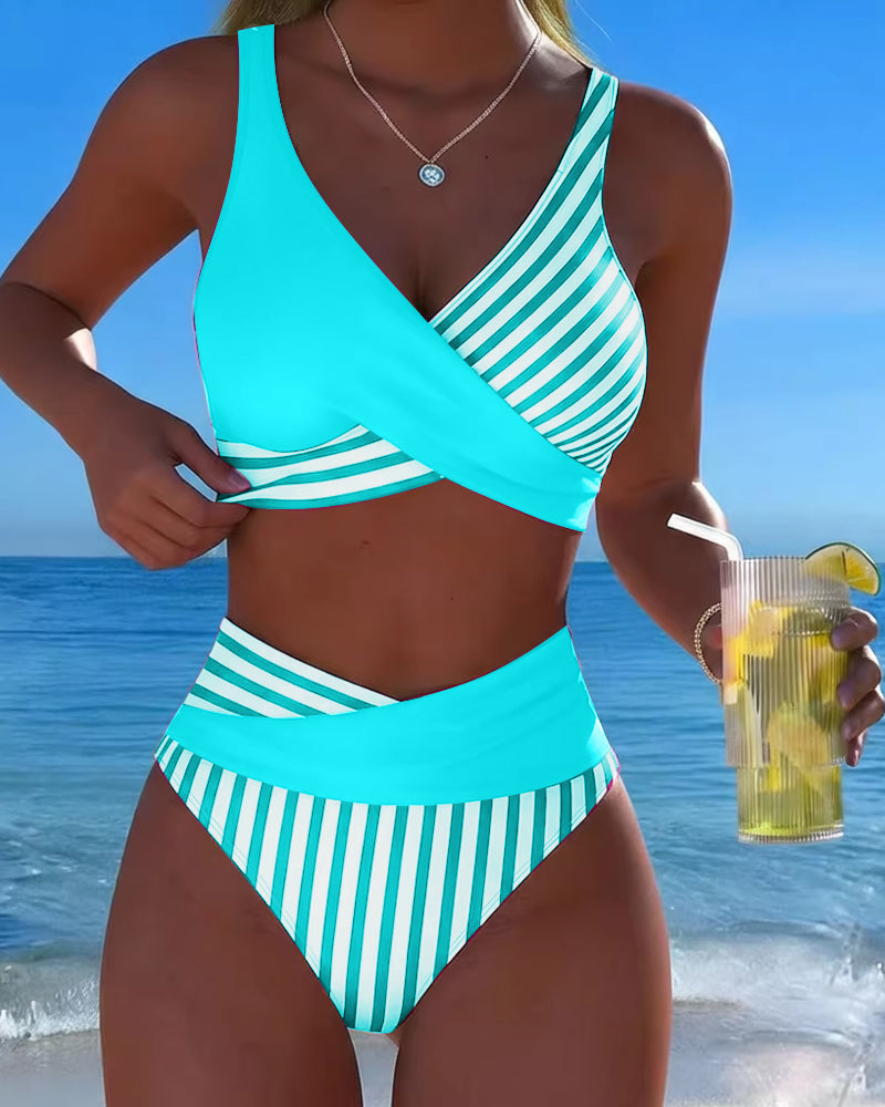 Giulia — Crossed Stripes Bikini