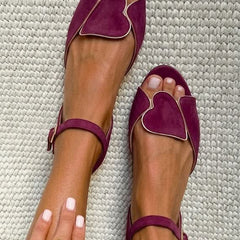 Isabella heart detail ankle-strap sandals by Elaine Hart London