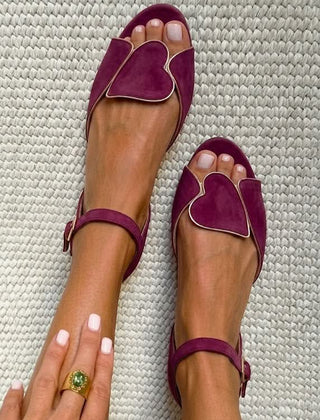 Isabella heart detail ankle-strap sandals by Elaine Hart London