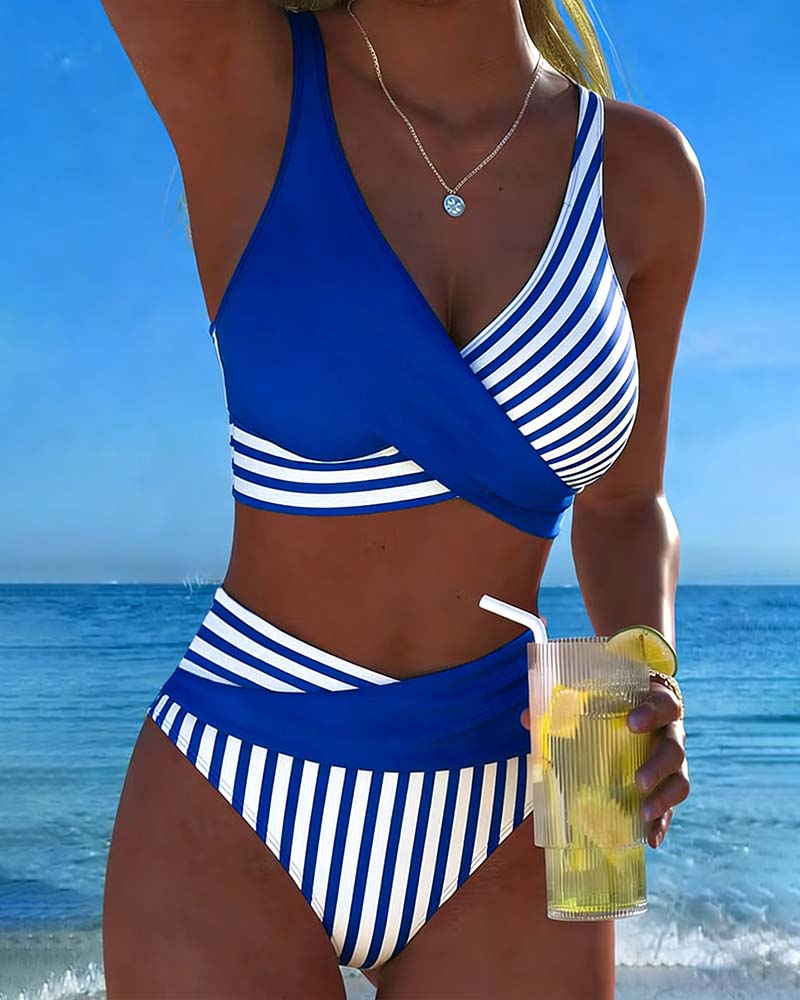Giulia — Crossed Stripes Bikini