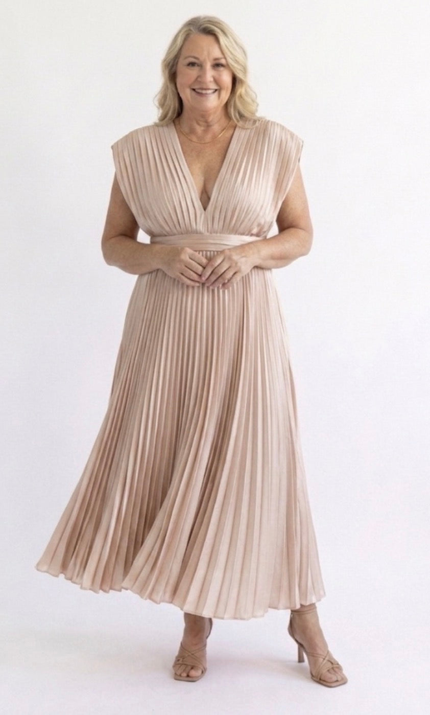 Philippa | Timeless Pleated Midi Dress