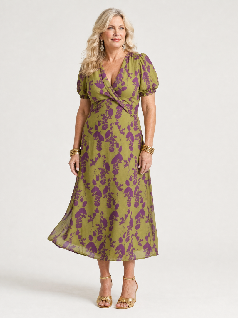Virel™ | Robe Midi Fleurie Élégante