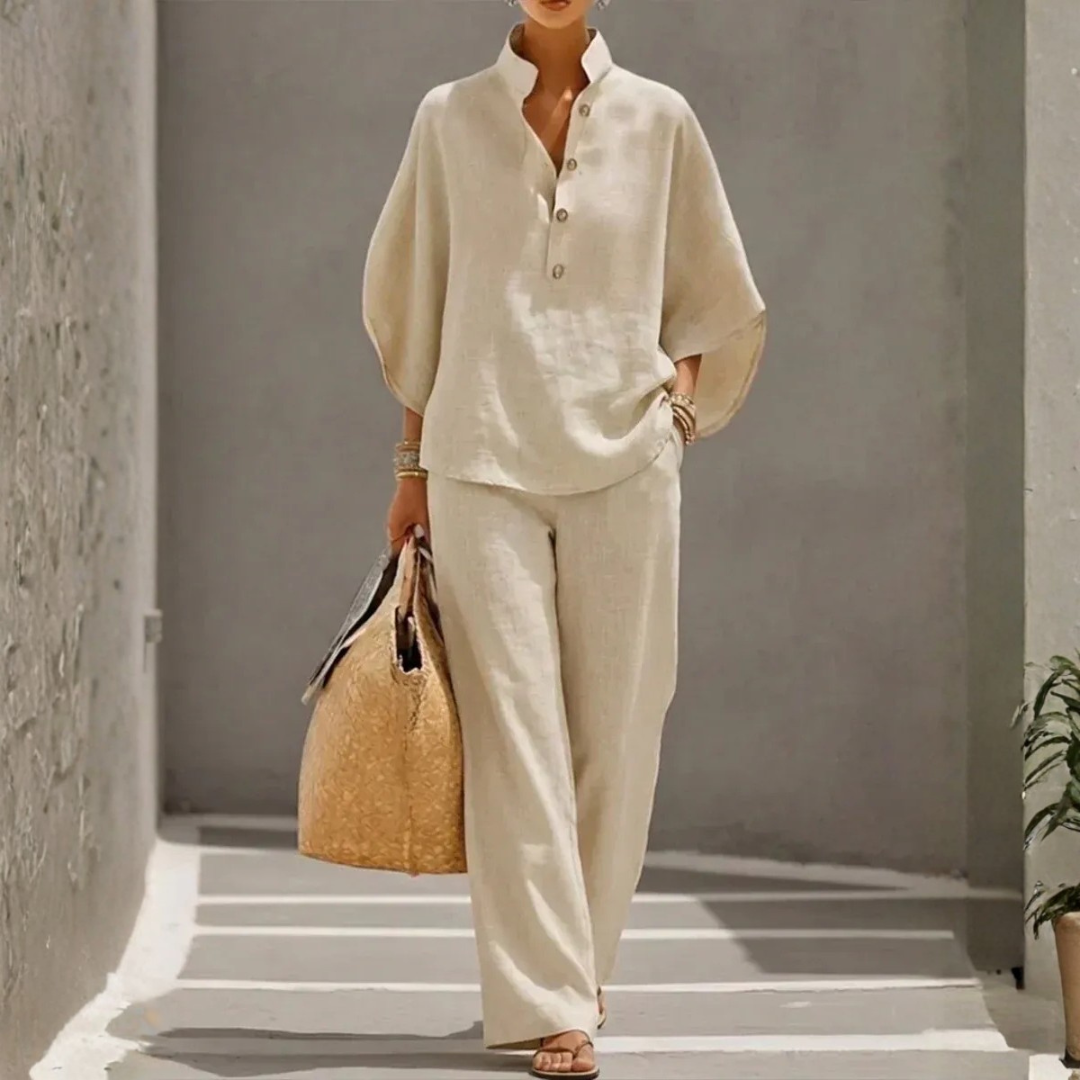 Maribel | Flared Casual Summer Linen Set