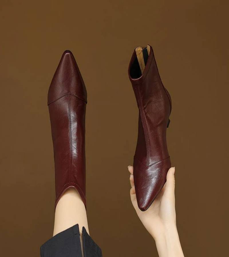 Charlotte-May | Leather Heeled Ankle Boots