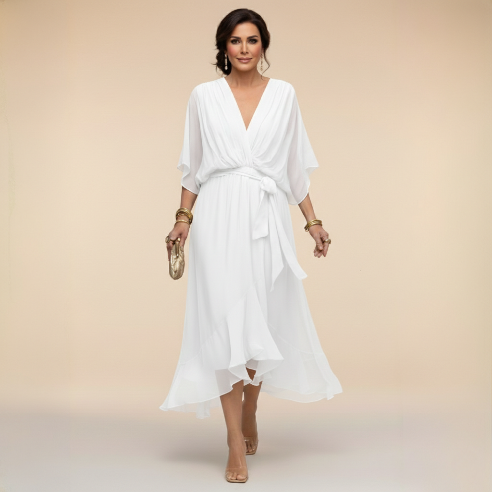 Verity | V Neck Midi Dress