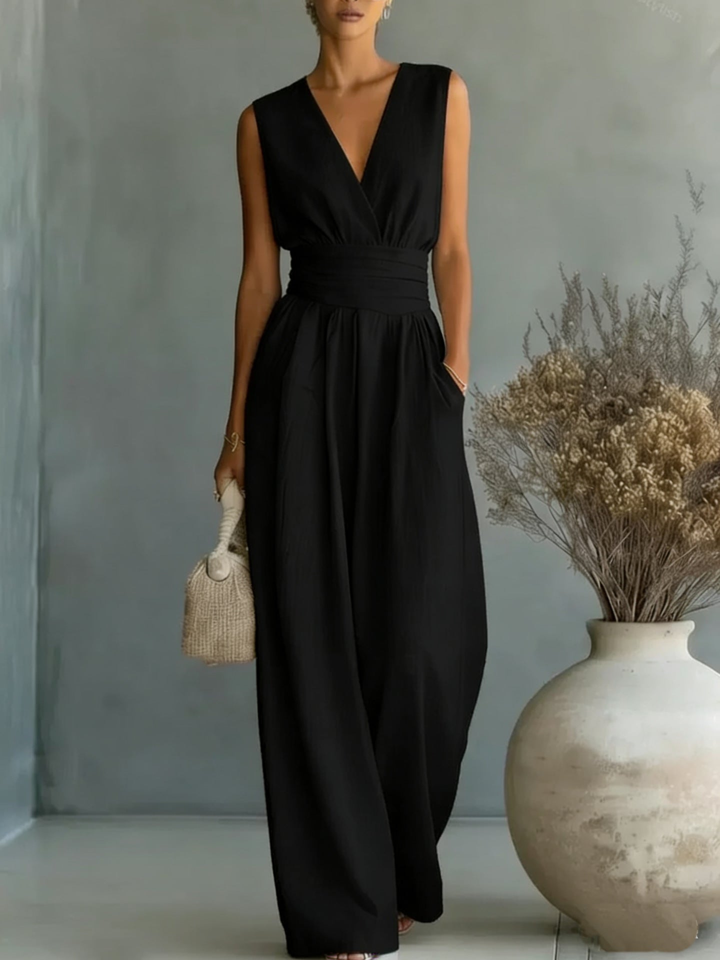 Adrienne | Elegant Wide Leg Jumpsuit