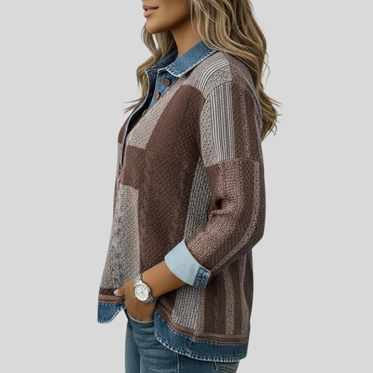 Meridell | Colourblock Print Sweatshirt