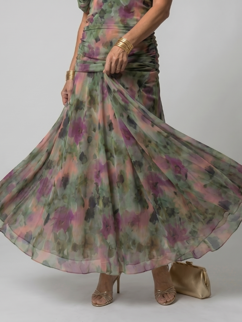 Rosamonda | Off Shoulder Flow Midi Dress