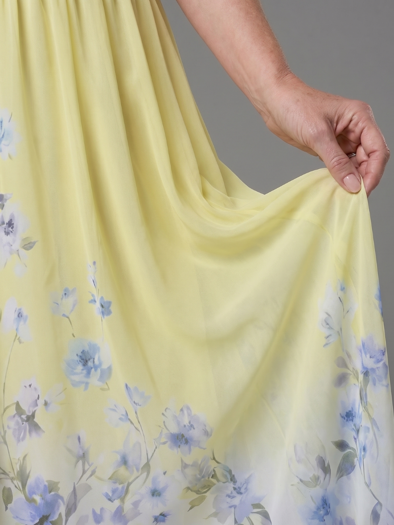Danielle | Sleeveless Floral-Hem Midi Dress