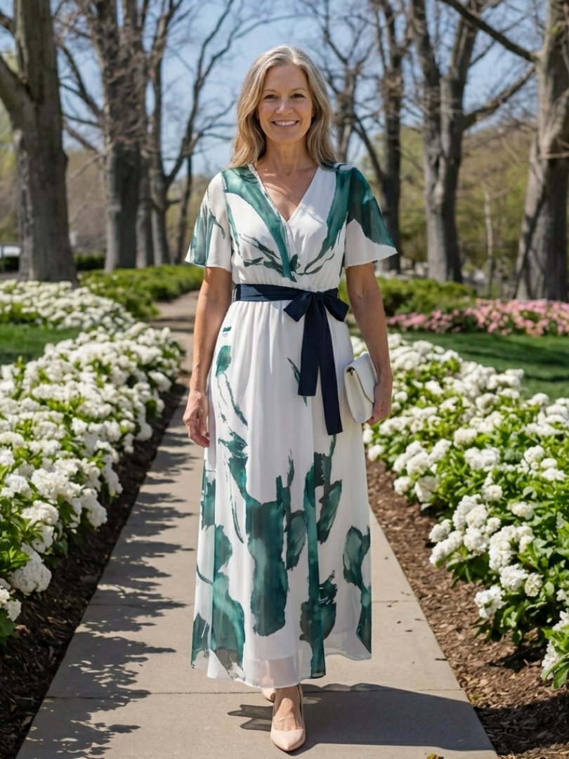 Madison | Flutter Sleeve Belted Maxi Dress