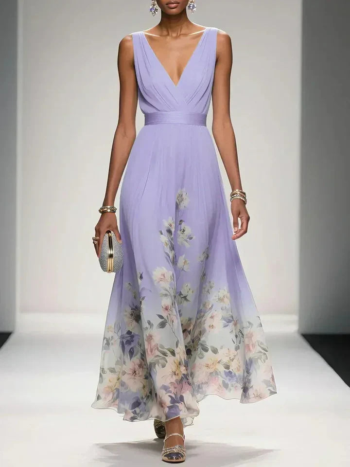 Cosette | Floral V Neck Maxi Dress