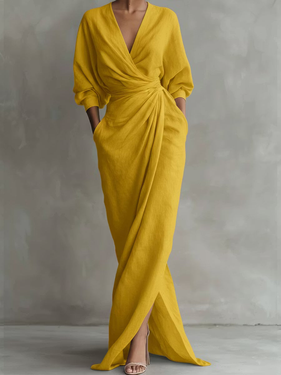 Odette | Draped Wrap Maxi Dress