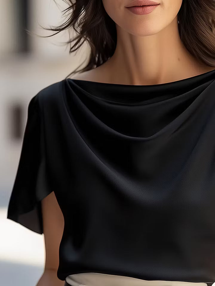 Rosabel | Draped Cap Sleeve Blouse