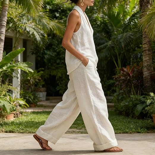 Ainhoa | Linen Textured Two Piece Set