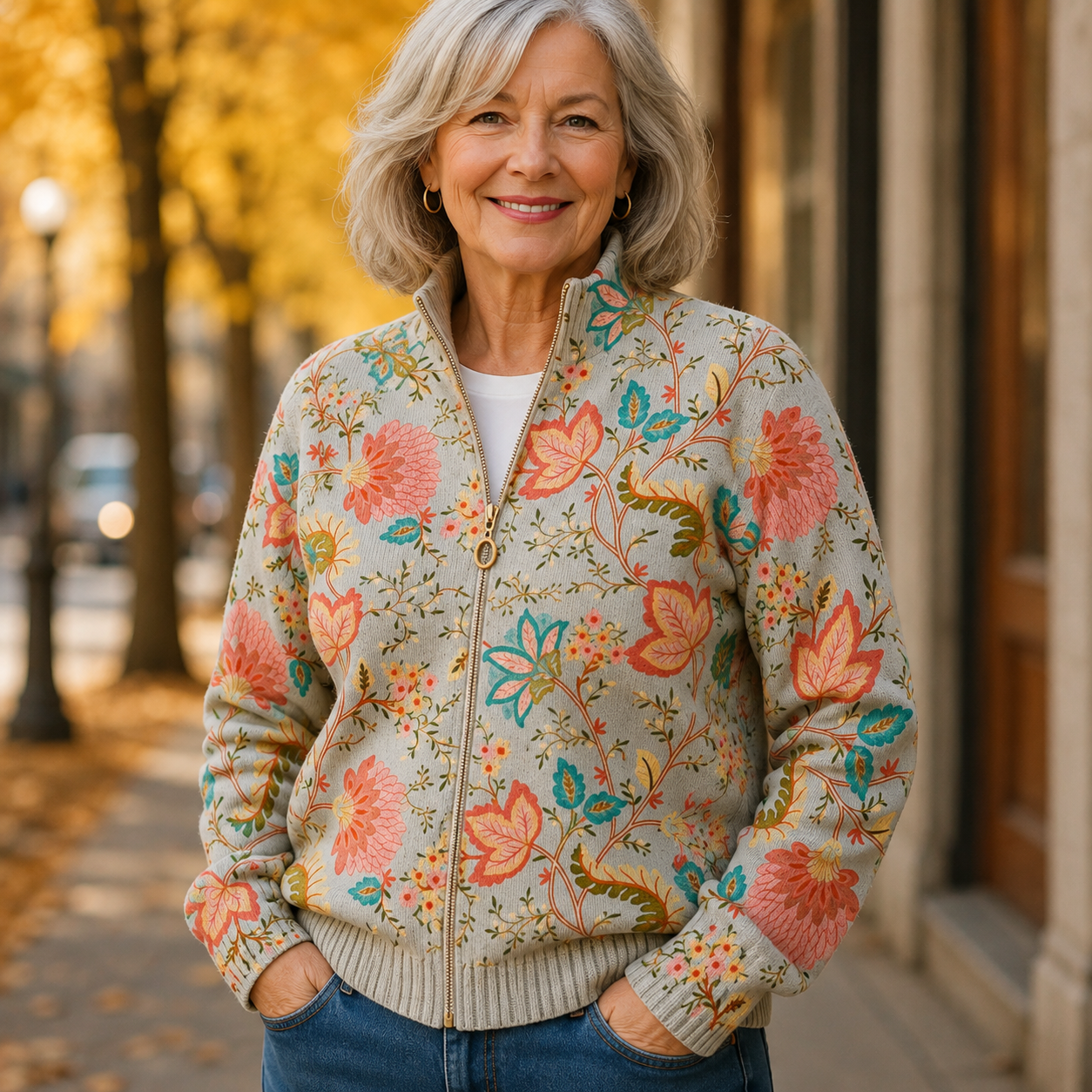 Xanthe | Vintage Floral Garden Print Cardigan