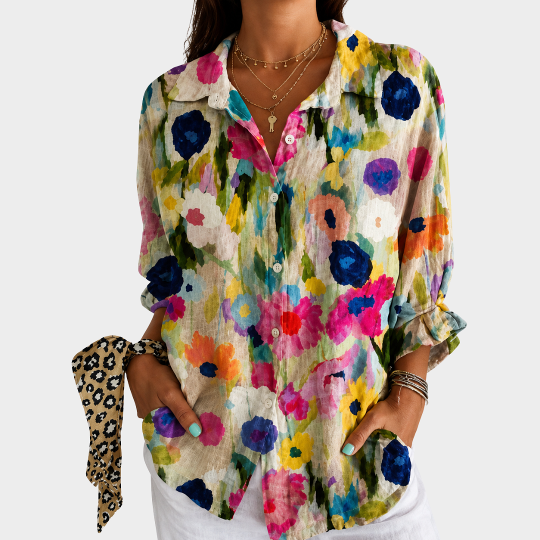 Emily | Watercolour Meadow Bloom Blouse