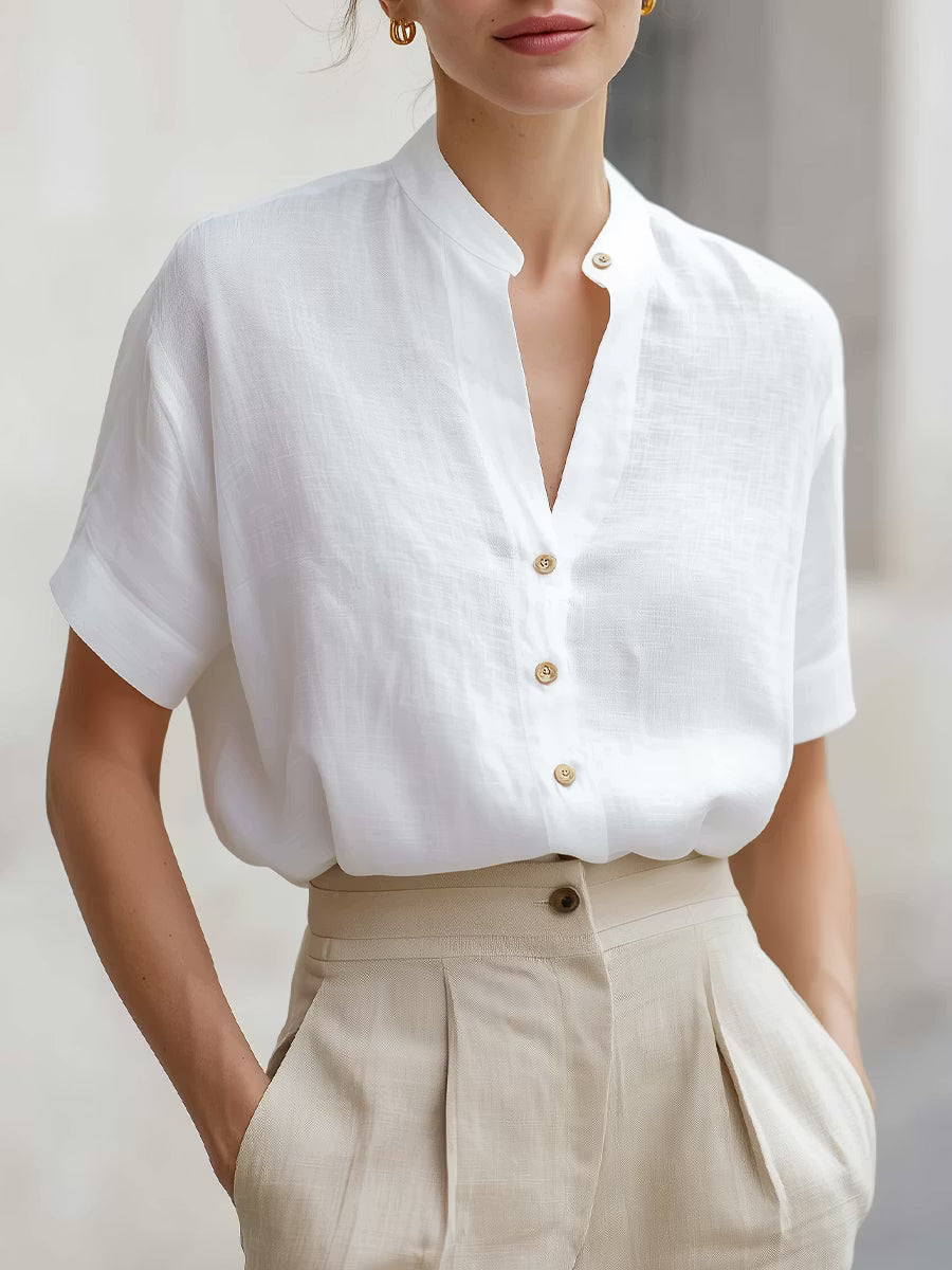 Selina | Refined Stand Collar Blouse