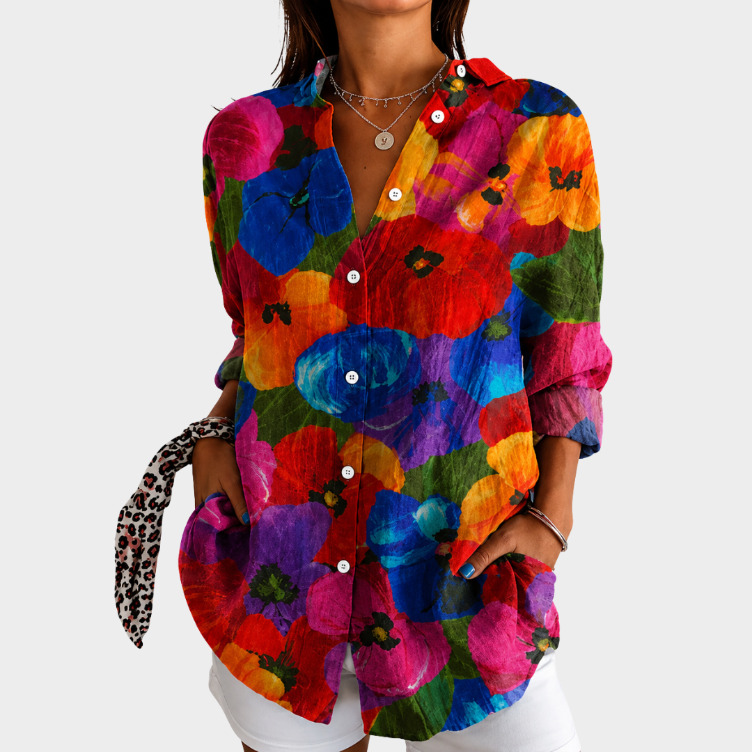 Penny | Vibrant Garden Bloom Blouse