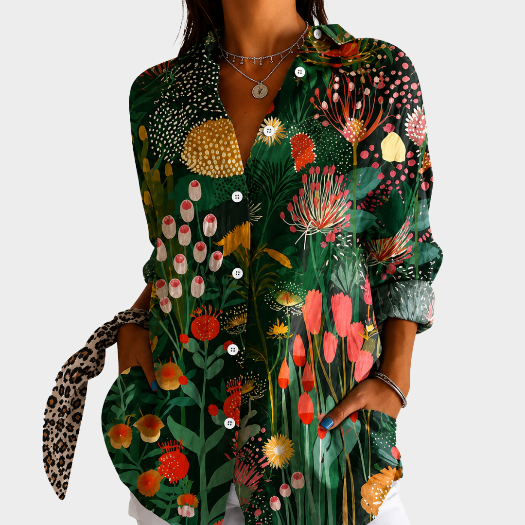 Presley | Midnight Garden Statement Blouse