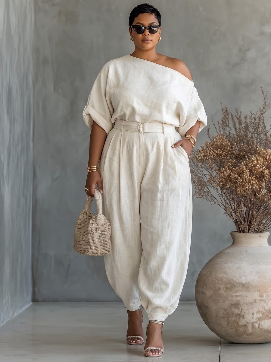 Eleanor | Elegant One Shoulder Two Piece Summer Set