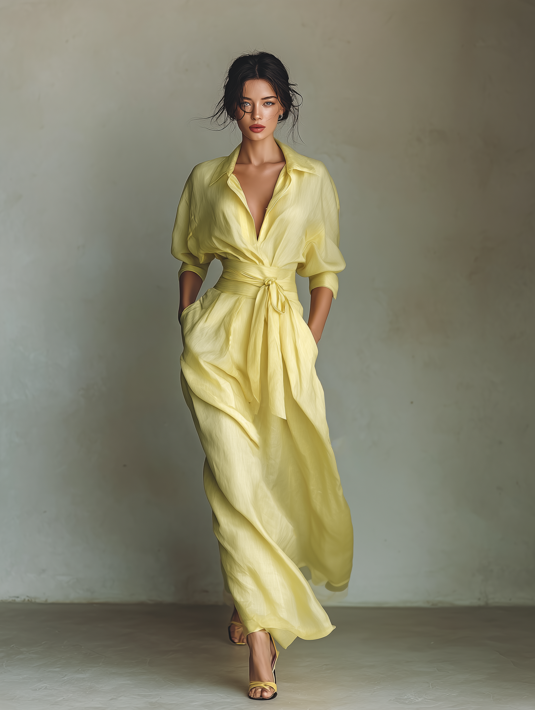 Anisha | Summer Linen Maxi Shirt Dress
