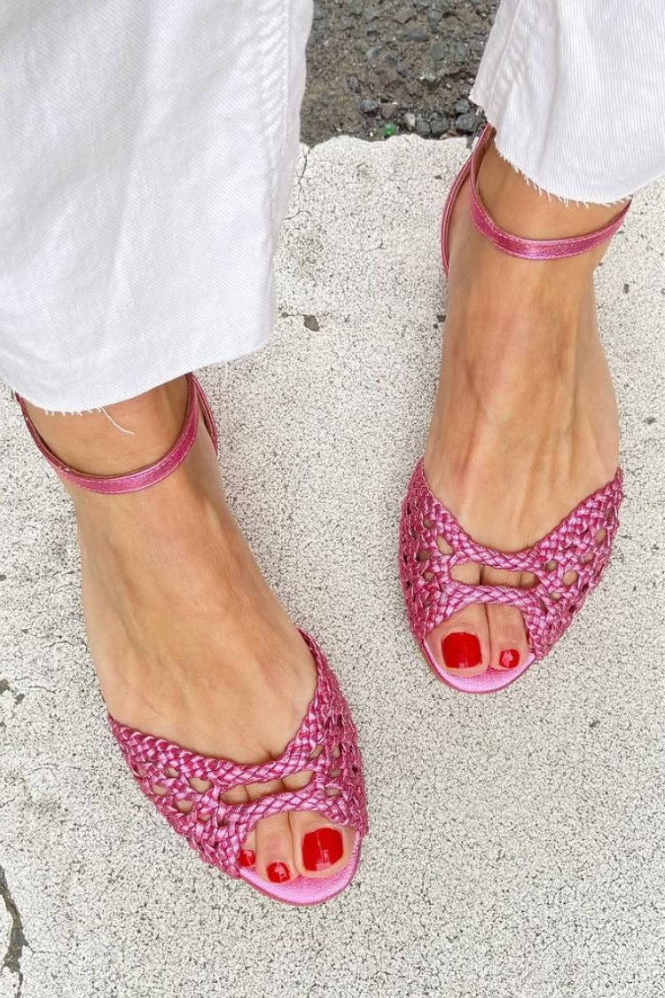 Isadora — Woven Gold Sandals