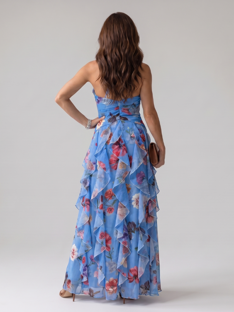 Aveline | Halter Neck Floral Maxi Dress