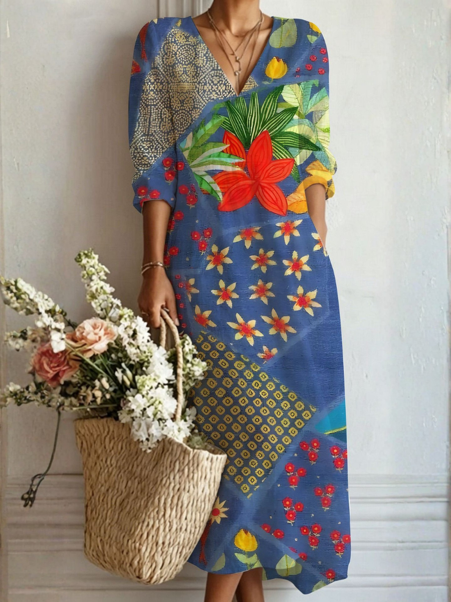 Maribel | Bohemian Patchwork Maxi Dress