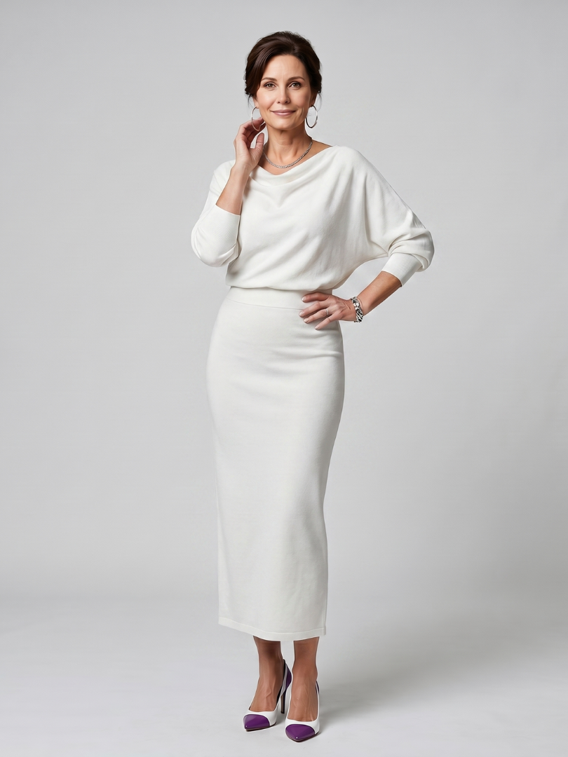 Bettany | Draped Cowl Neck Midi Dress