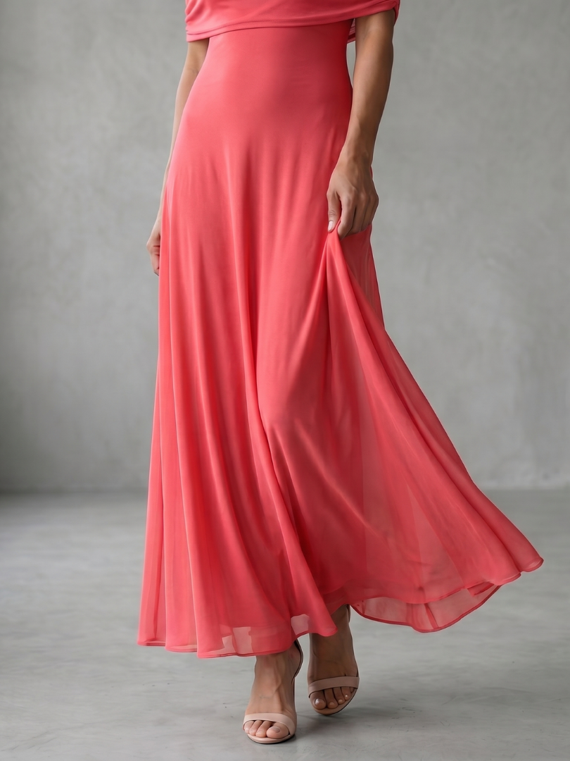 Junia | Off Shoulder Draped Midi Dress