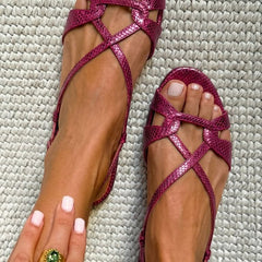Sienna snake-effect slingback sandals by Elaine Hart London
