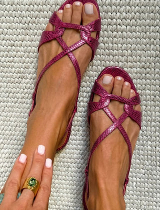 Sienna snake-effect slingback sandals by Elaine Hart London