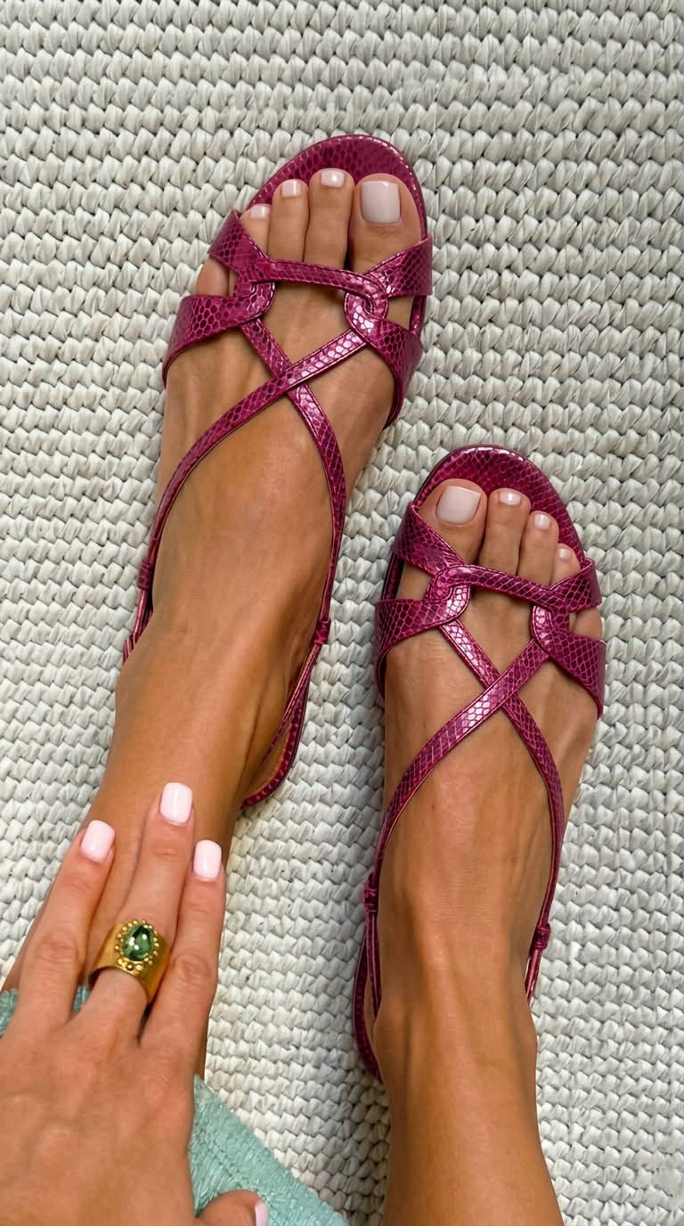 Sienna snake-effect slingback sandals by Elaine Hart London