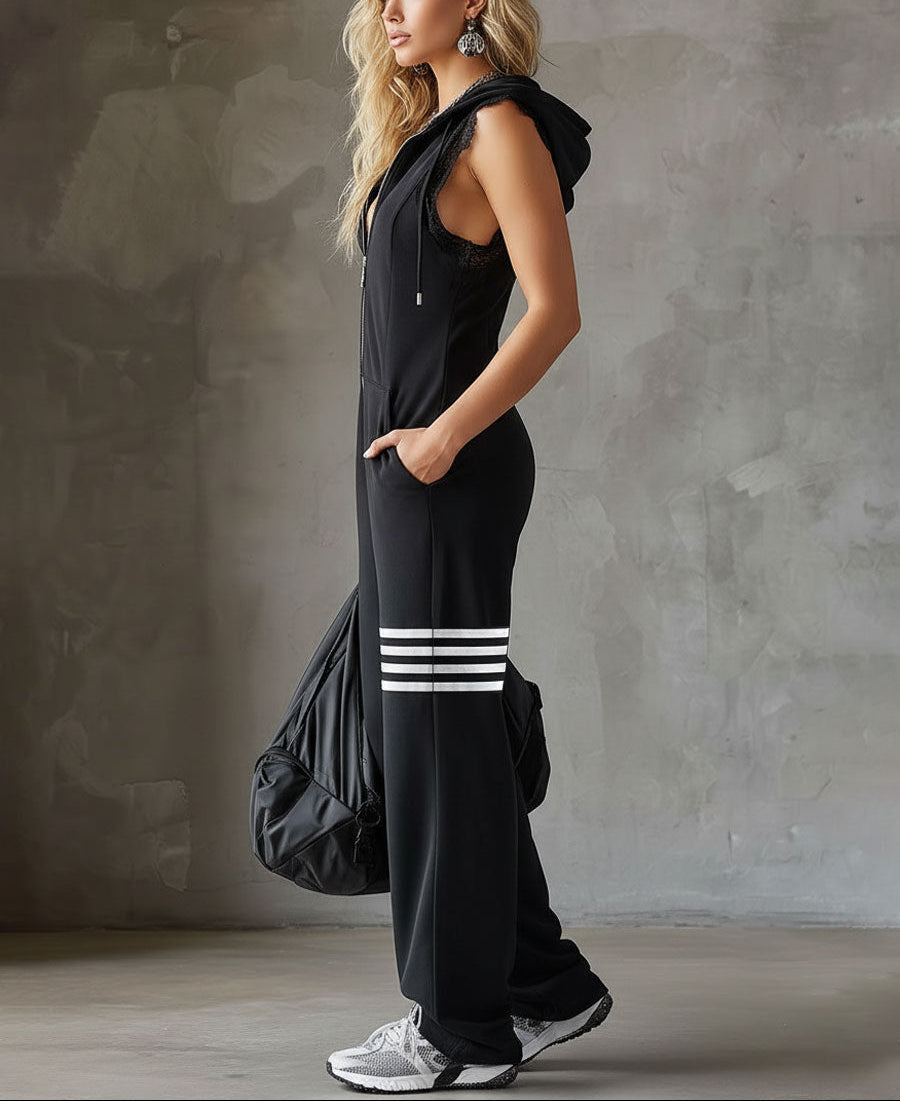 Giada | Sports Tracksuit With Hood And Stripes