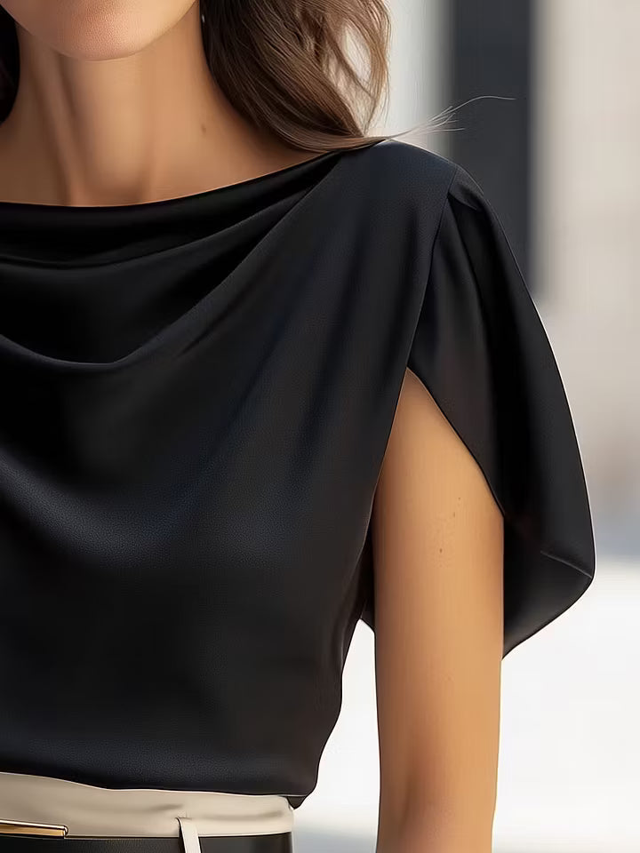 Rosabel | Draped Cap Sleeve Blouse