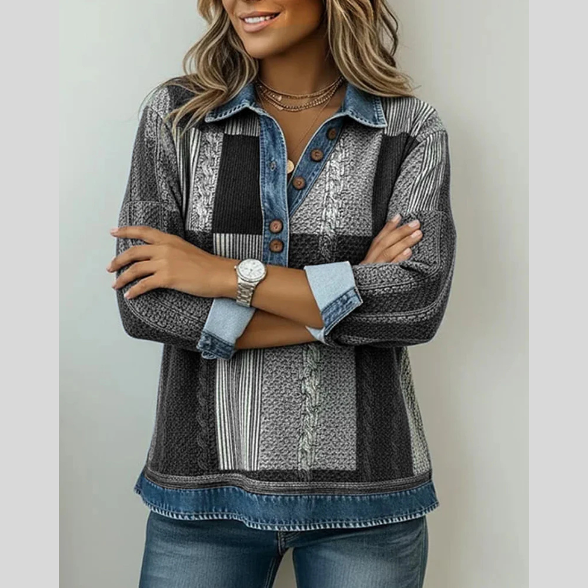 Meridell | Colourblock Print Sweatshirt