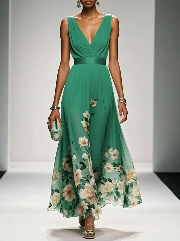 Cosette | Floral V Neck Maxi Dress