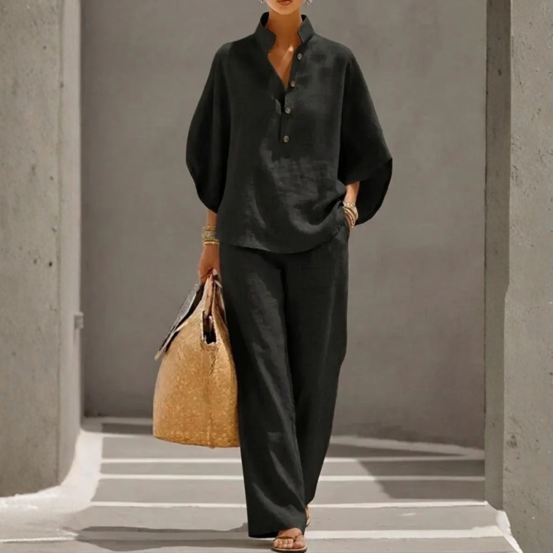 Maribel | Flared Casual Summer Linen Set
