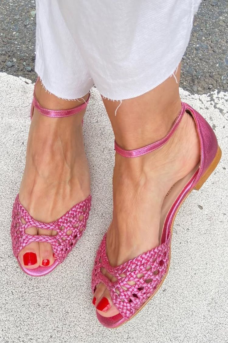Isadora — Woven Gold Sandals