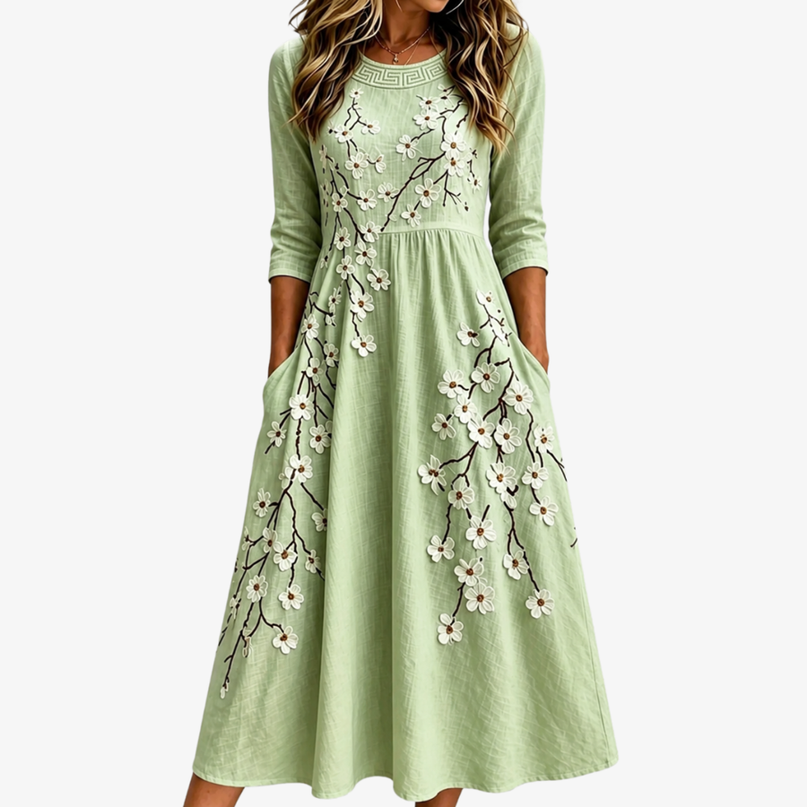 Ginny | Floral Pocket Midi Dress