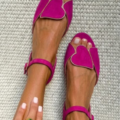 Isabella heart detail ankle-strap sandals by Elaine Hart London