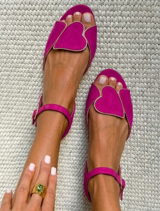 Isabella heart detail ankle-strap sandals by Elaine Hart London