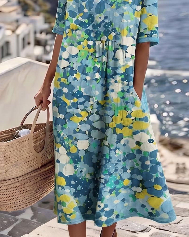 Kathleen | Elegant Floral Summer Midi Dress