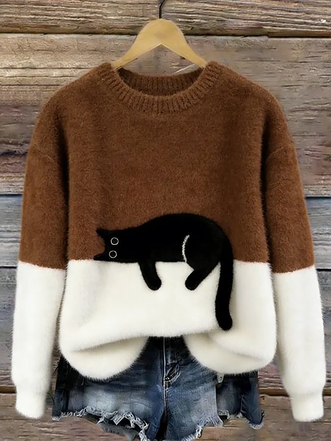 Aileen | Cat Print Sweatshirt