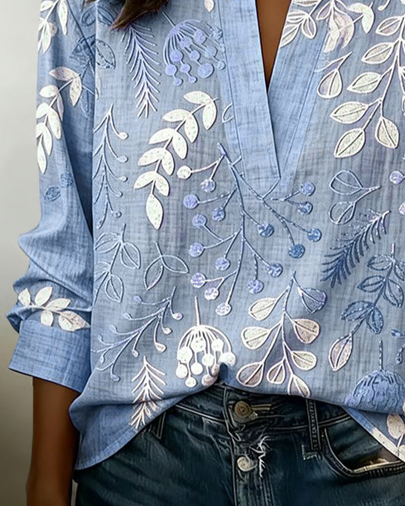 Liliane | Botanical Print Blouse
